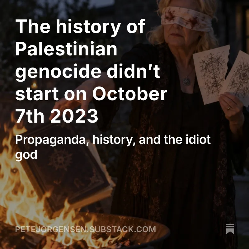 A woman wearing a blood-stained blindfold, throwing a book into a fire after removing two pages